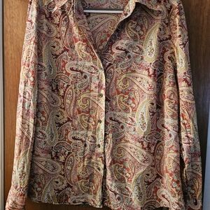 Eddie Bauer Paisley Shirt in Pink, Teal & Mustard